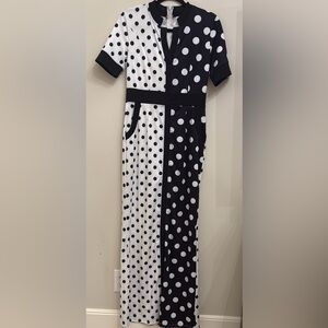 Polka Dot Black and White Maxi Dress
